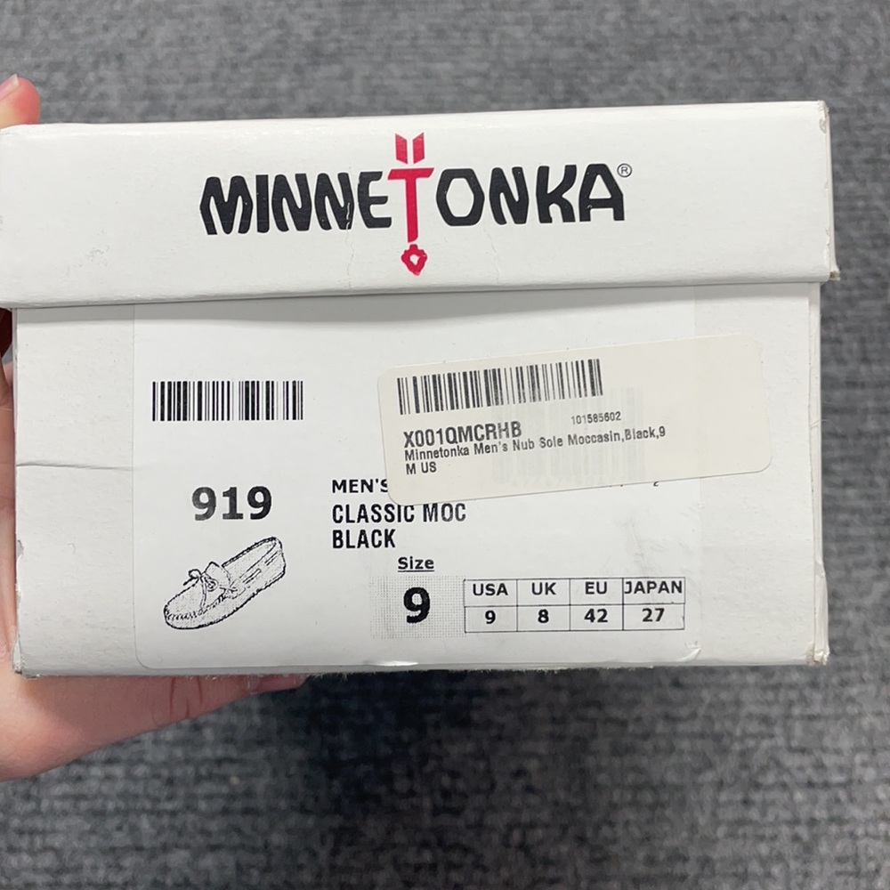 Minnetonka Men’s Black Moccasins (2918) - Picture 6 of 6